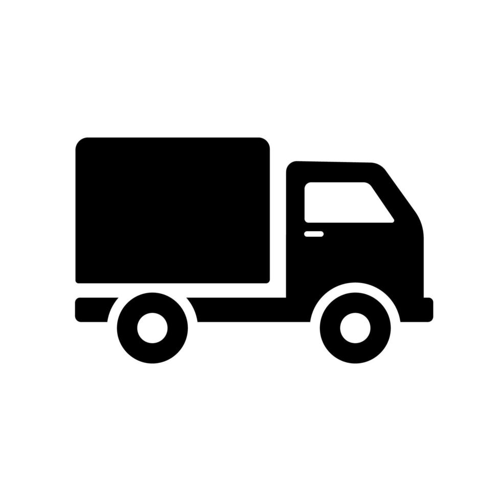icona di consegna del camion. trasporto, automobilistico, spedizione, trasloco e illustrazione vettoriale di trasporto merci.