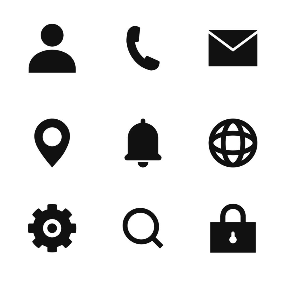 icona dell'interfaccia utente di base per il set di vettori web e app