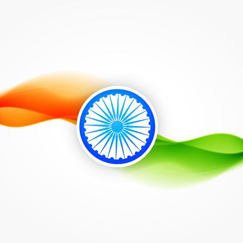 Bandiera vettoriale dell&#39;India con onda che scorre