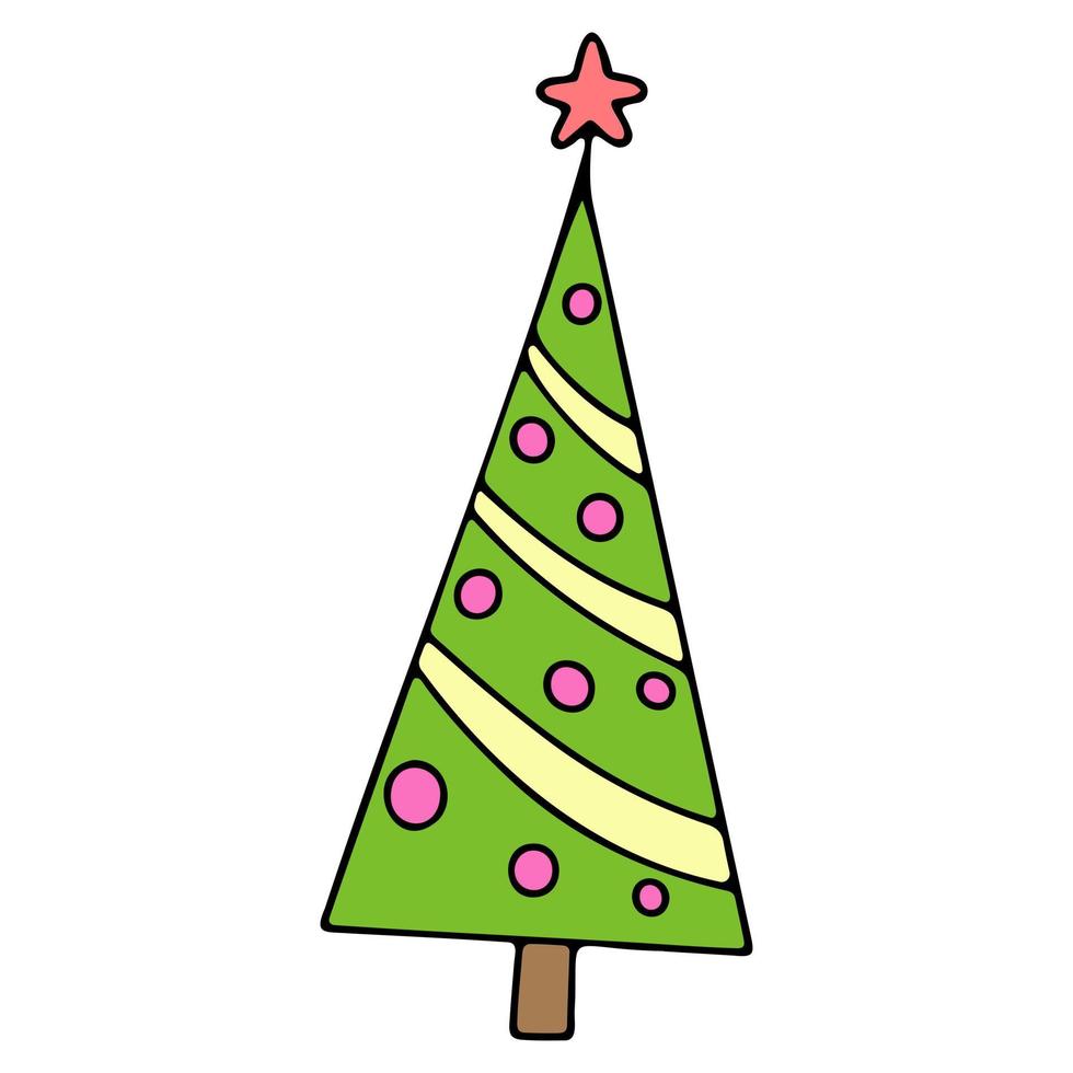 vettore albero di natale icona, decorazione natalizia, decor