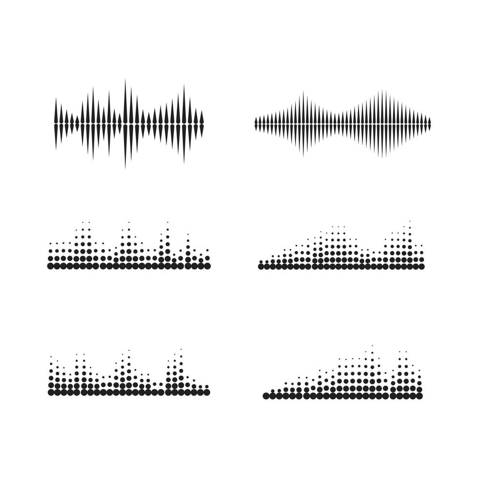 modello dell'icona di vettore del logo dell'illustrazione dell'onda sonora