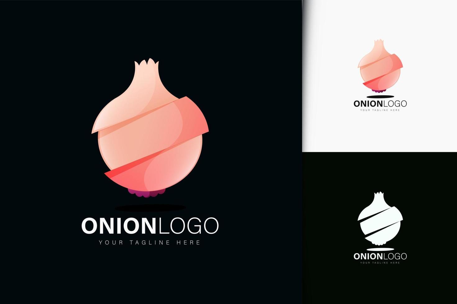 design del logo della cipolla con gradiente vettore
