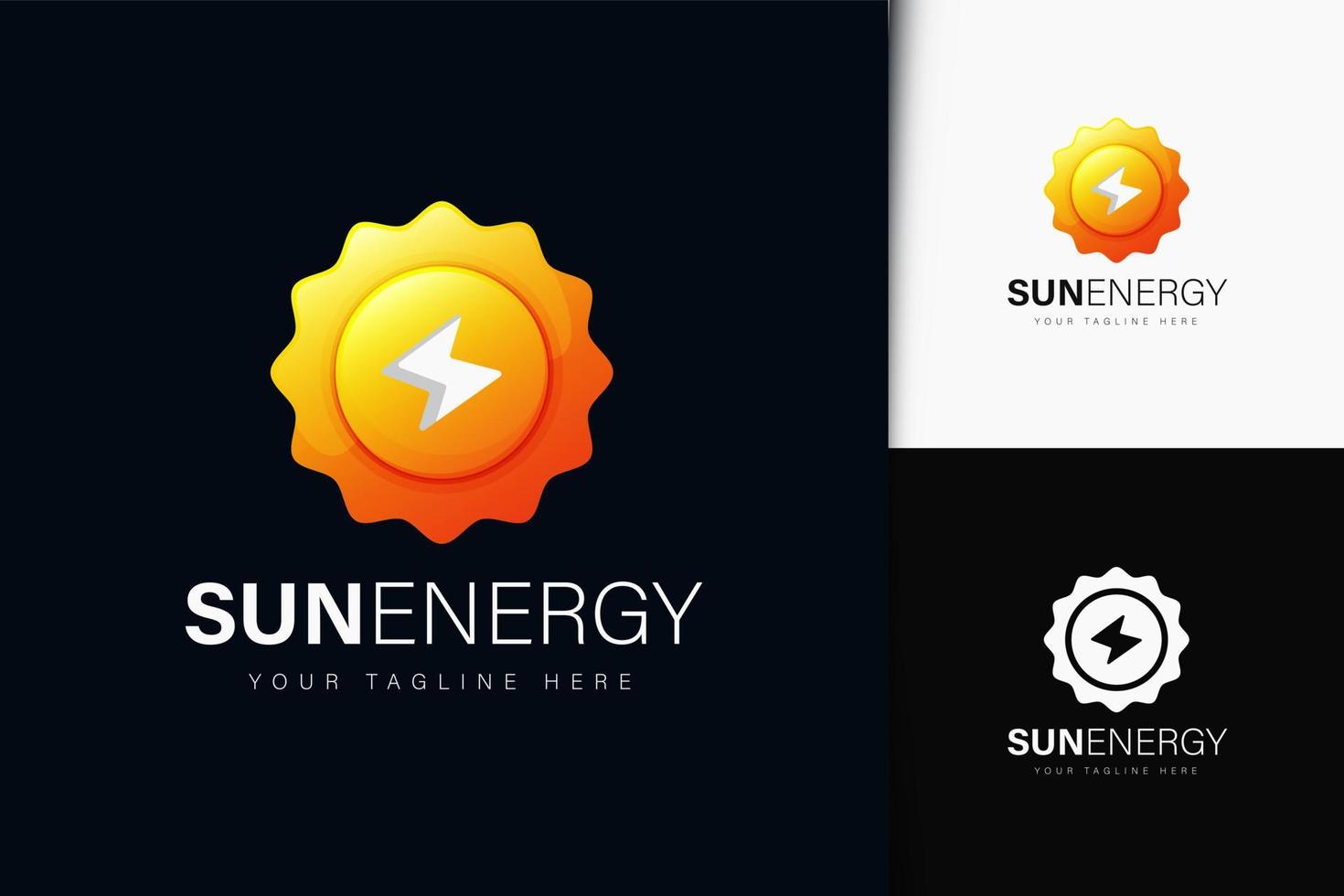 design del logo dell'energia solare con gradiente vettore