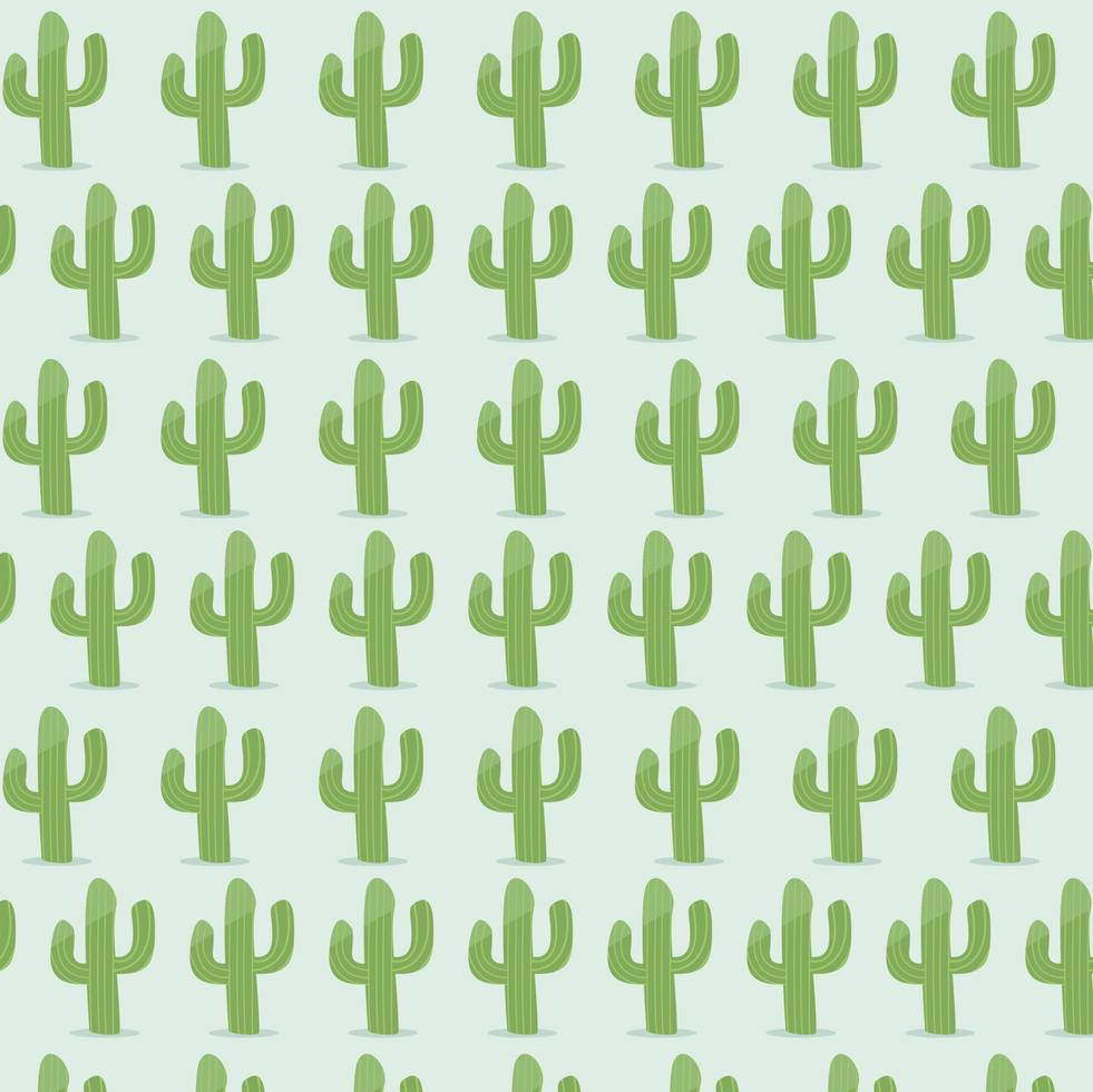 illustrazione vettoriale del modello di cactus verde e sfondo di colori blu.