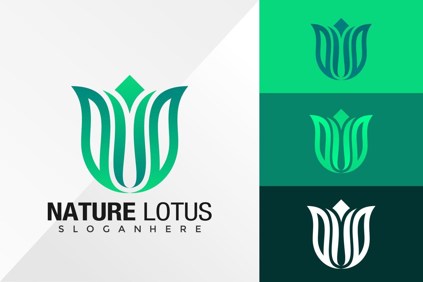 lettera u natura fiore vita logo design template vettoriale