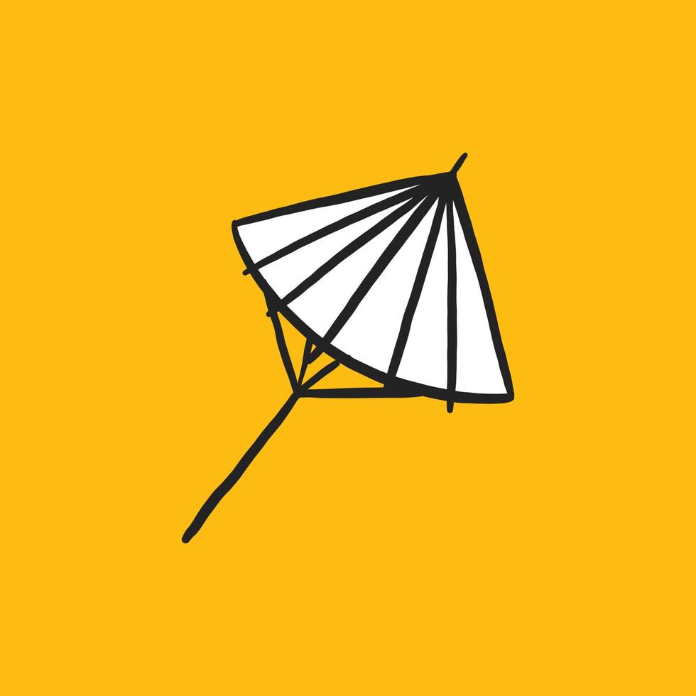 ombrello di carta oleata. iconico simbolo giapponese illustrazione disegnata a mano. grafica vettoriale della cultura tradizionale del Giappone.