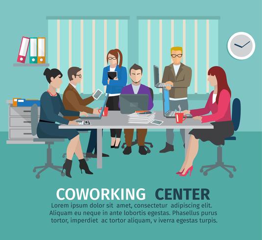 Concetto di centro di coworking vettore