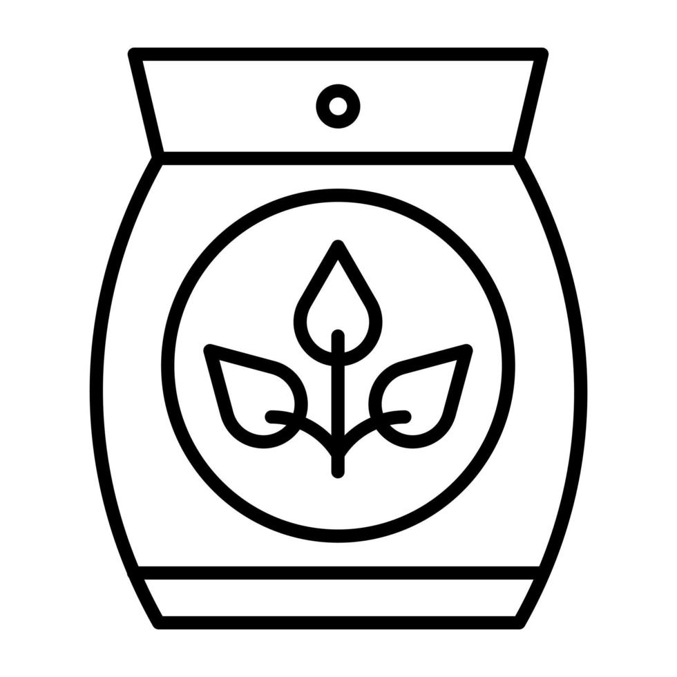 icona della linea della borsa dei semi vettore