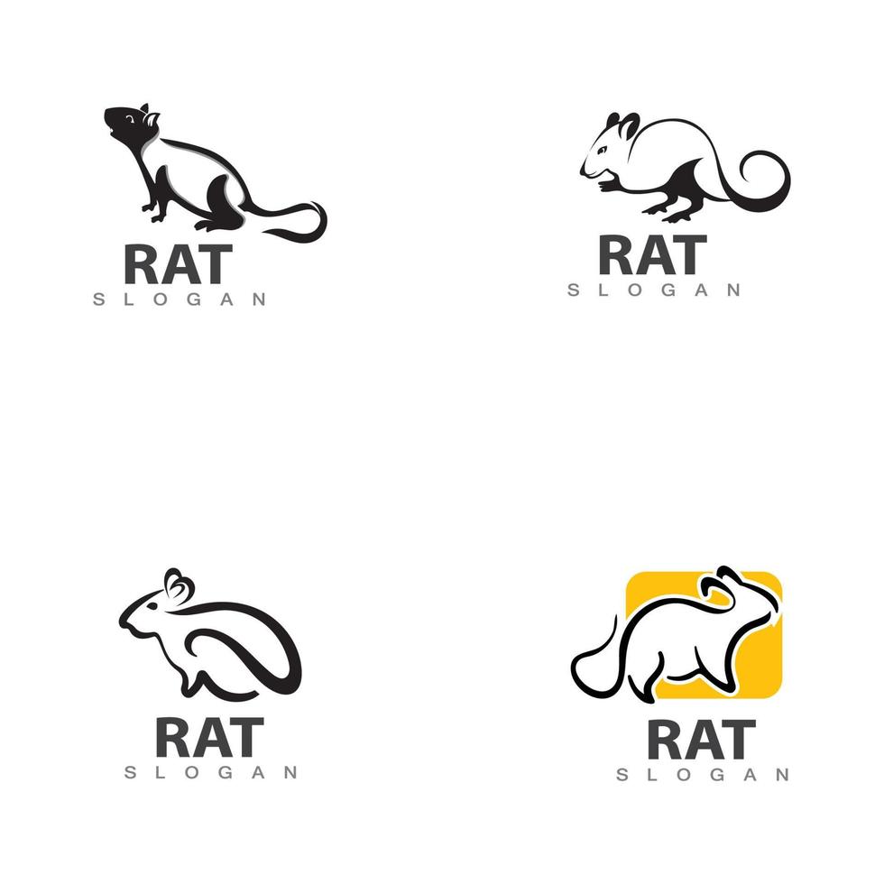 vettore del modello di disegno dell'icona del logo animale unico della linea di ratto
