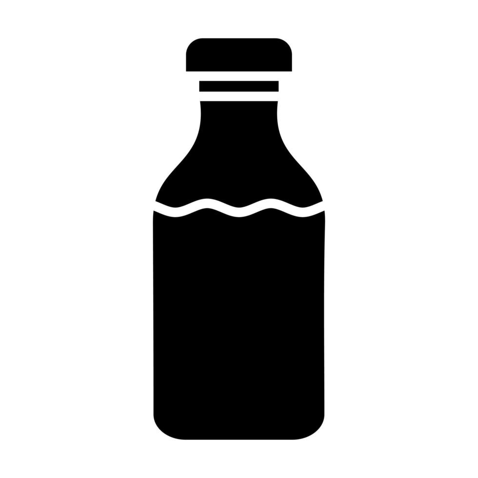 icona del glifo con bottiglia di latte vettore