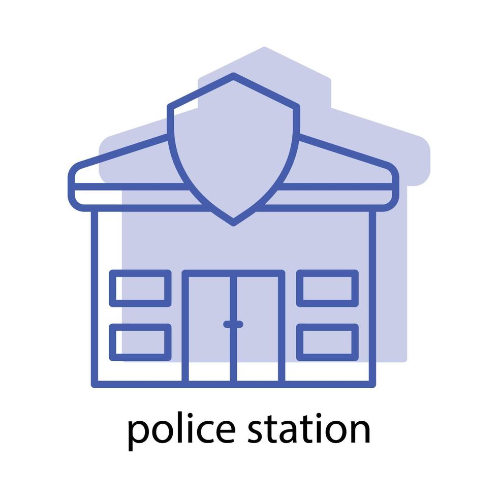 icona della stazione di polizia. l'icona può essere utilizzata per l'icona dell'applicazione, l'icona web, l'infografica, il tratto modificabile. modello di disegno vettoriale
