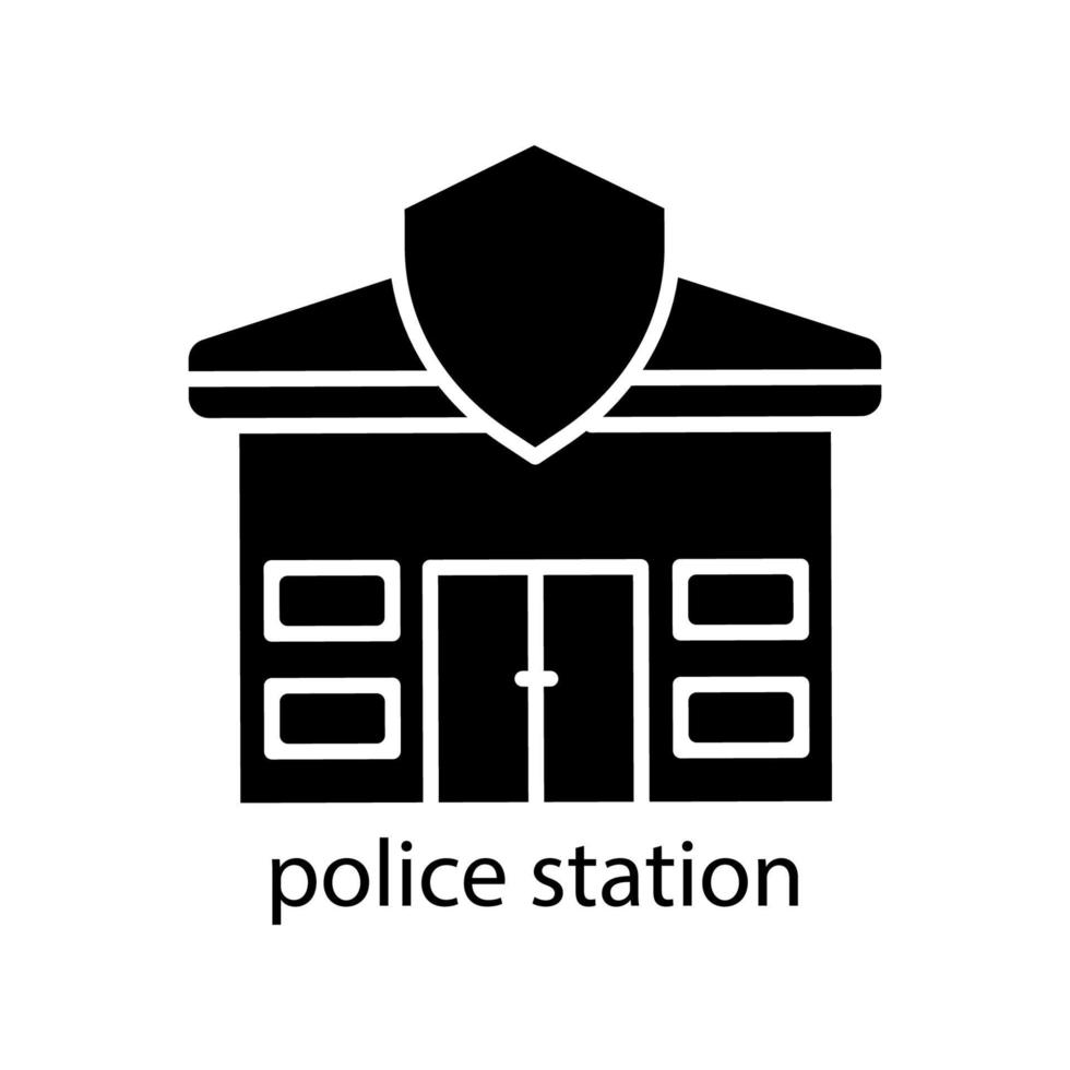 icona della stazione di polizia. tratto modificabile. modello di disegno vettoriale