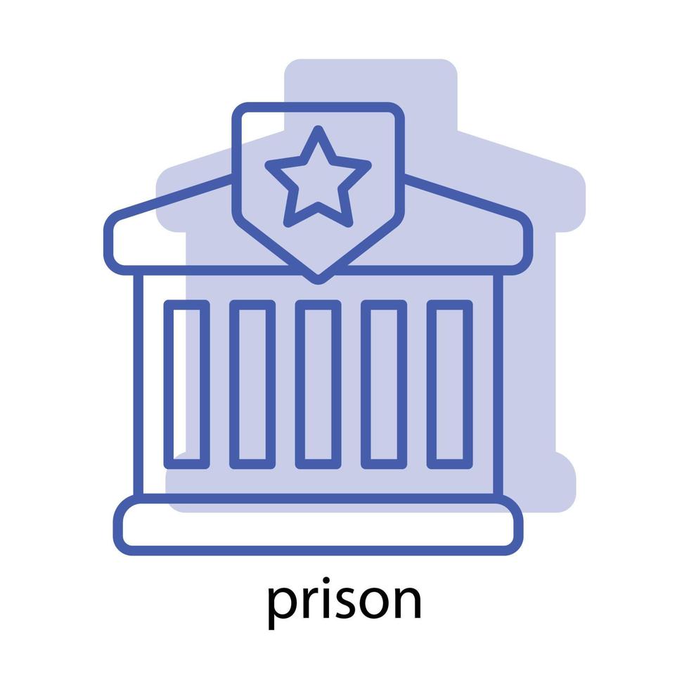 icona della prigione. l'icona può essere utilizzata per l'icona dell'applicazione, l'icona web, l'infografica, il tratto modificabile. modello di disegno vettoriale
