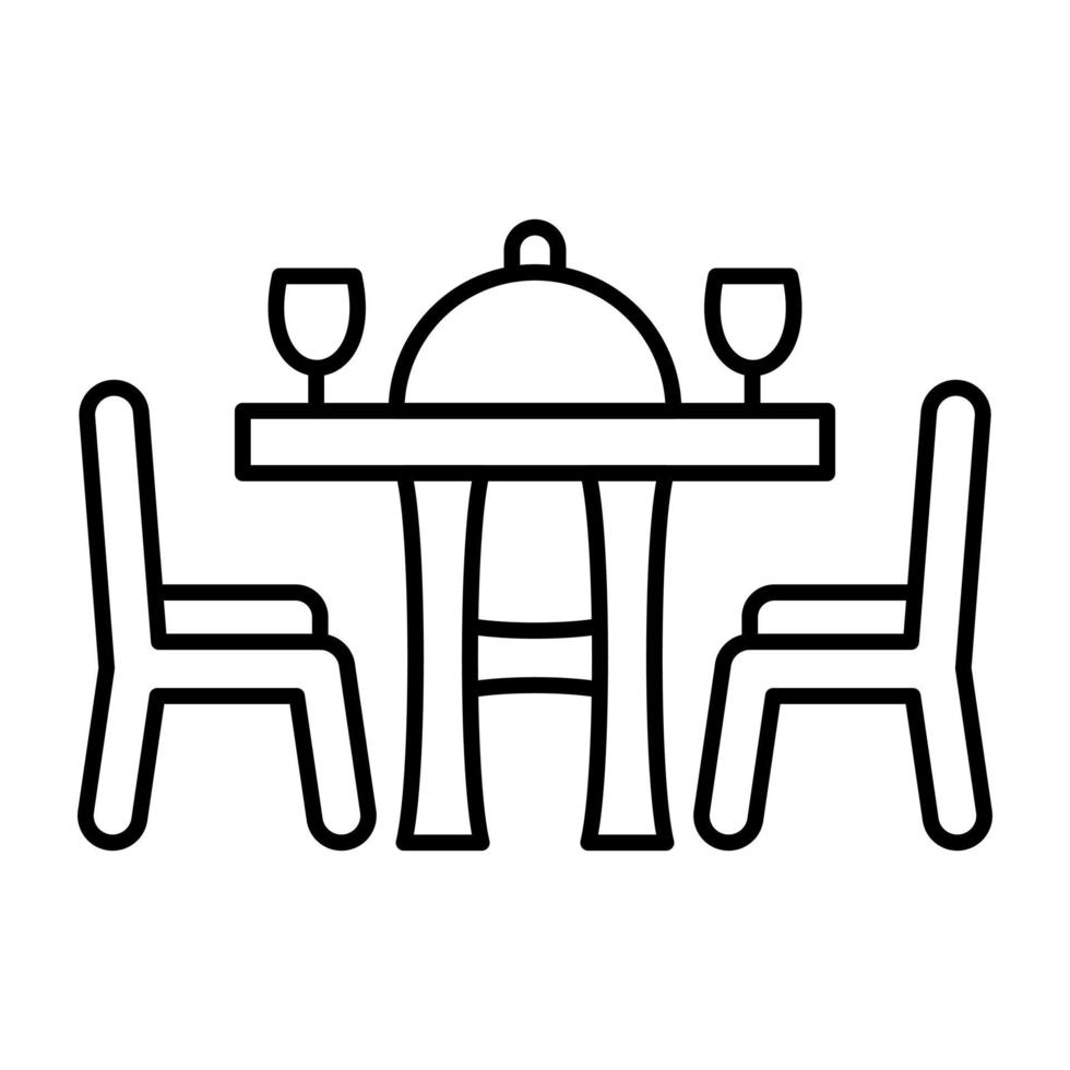 icona della linea del tavolo da pranzo vettore