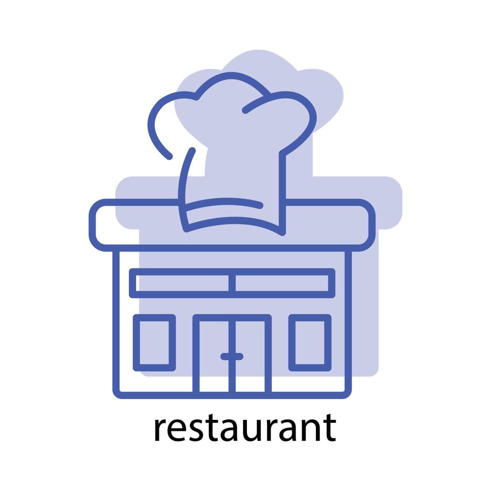 icona del ristorante. l'icona può essere utilizzata per l'icona dell'applicazione, l'icona web, l'infografica, il tratto modificabile. modello di disegno vettoriale