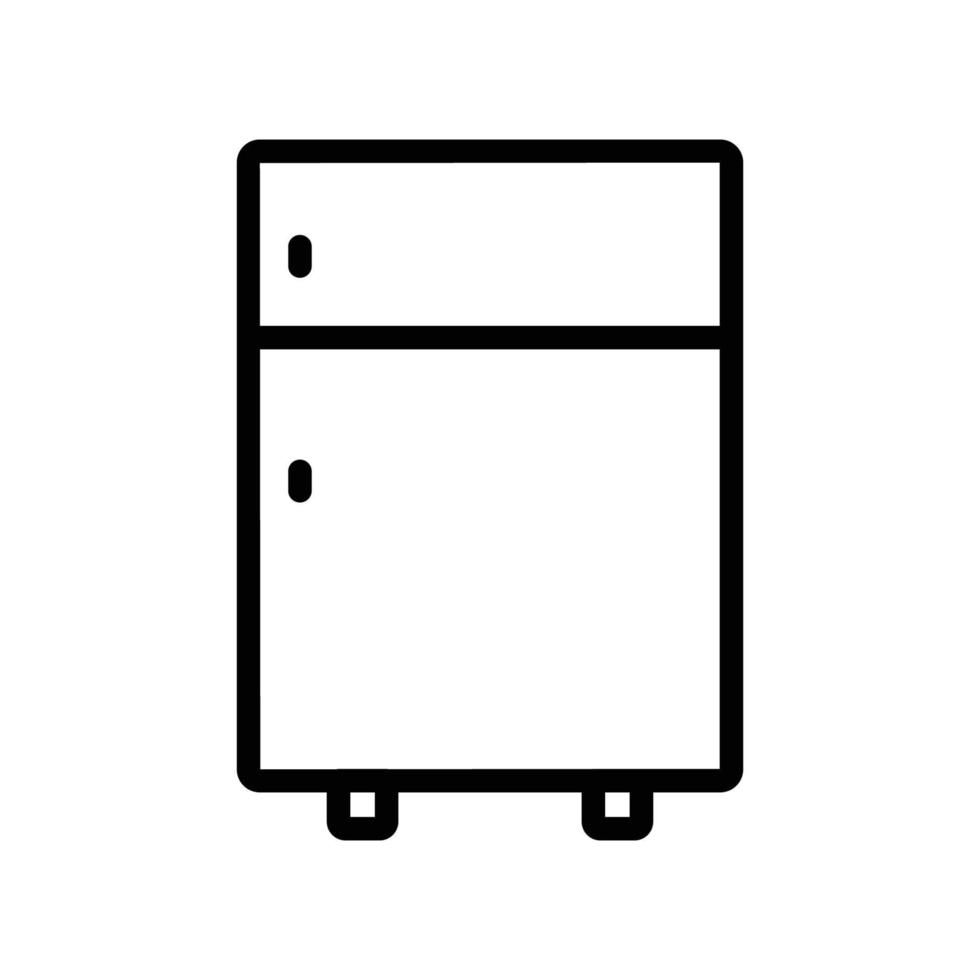 icona della linea del frigorifero. interno della casa. semplice illustrazione. tratto modificabile. modello di disegno vettoriale