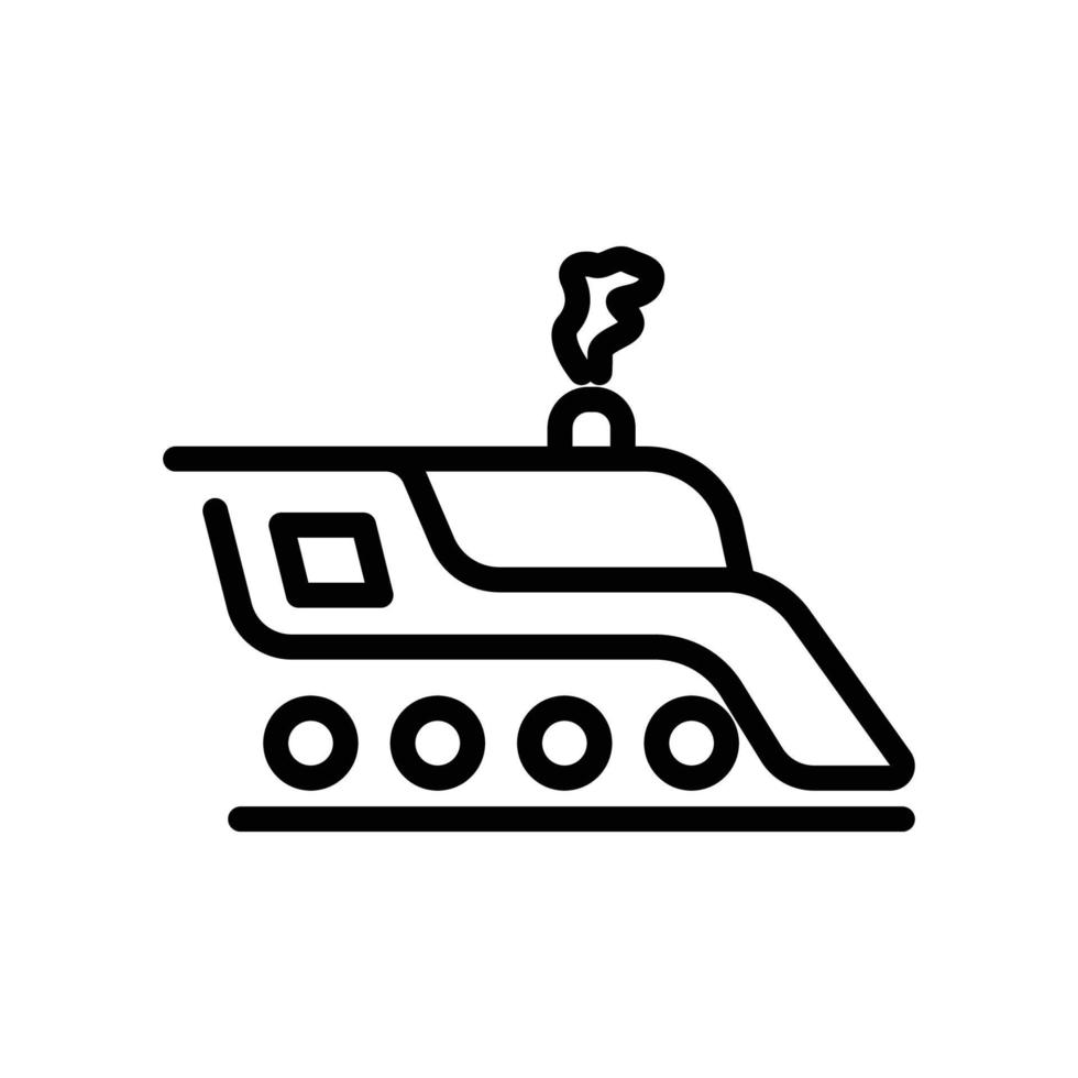 icona della locomotiva. icona di stile di contorno. semplice illustrazione. tratto modificabile. modello di disegno vettoriale