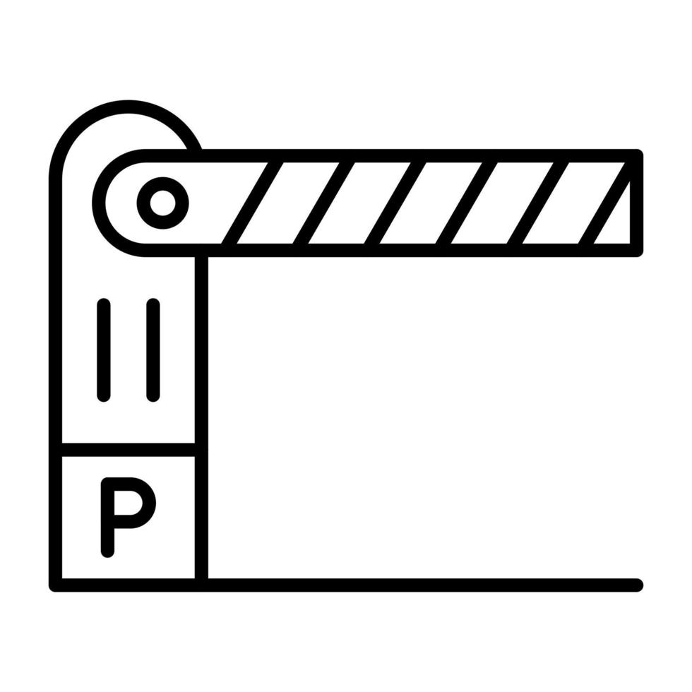 icona della linea della barriera di parcheggio vettore