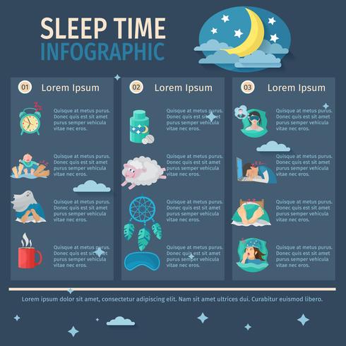 infografica del tempo di sonno vettore