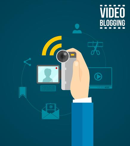 Concetto di video blog vettore