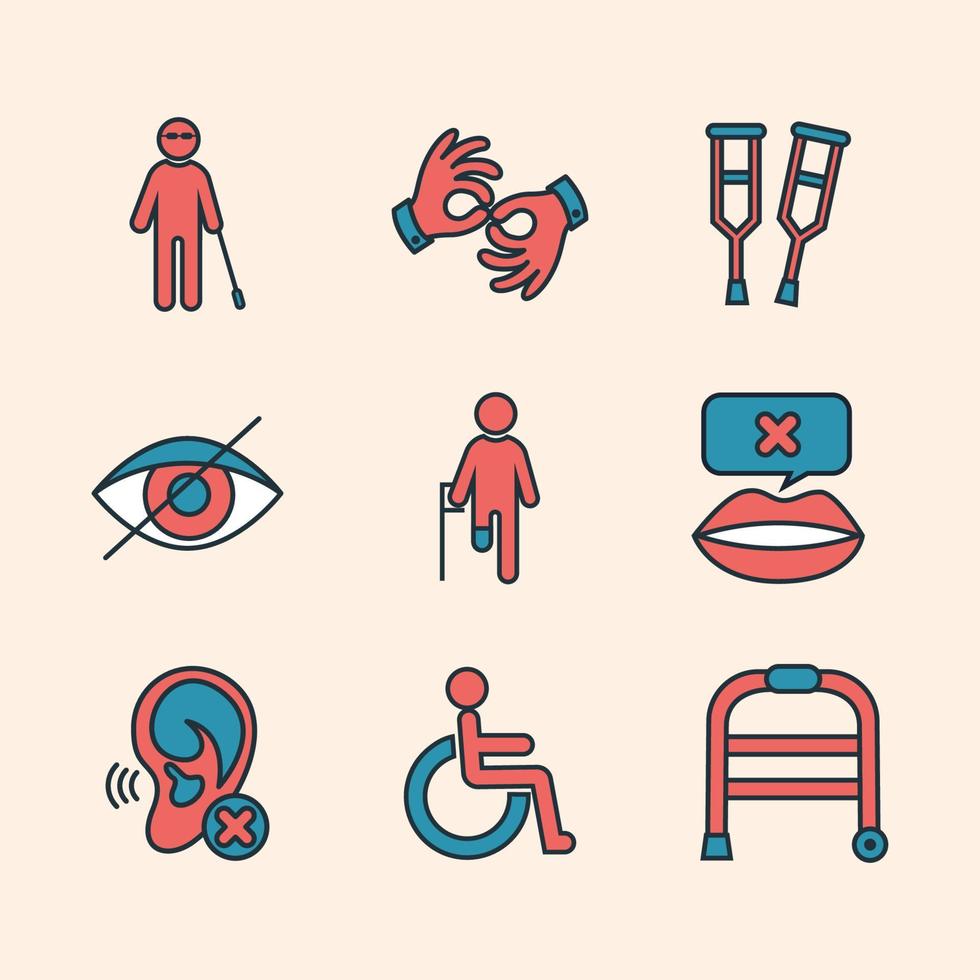 icona di persone con disabilità vettore