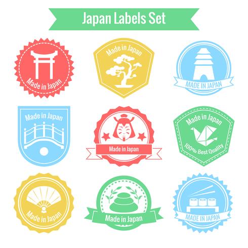 Set di etichette Made in Japan vettore