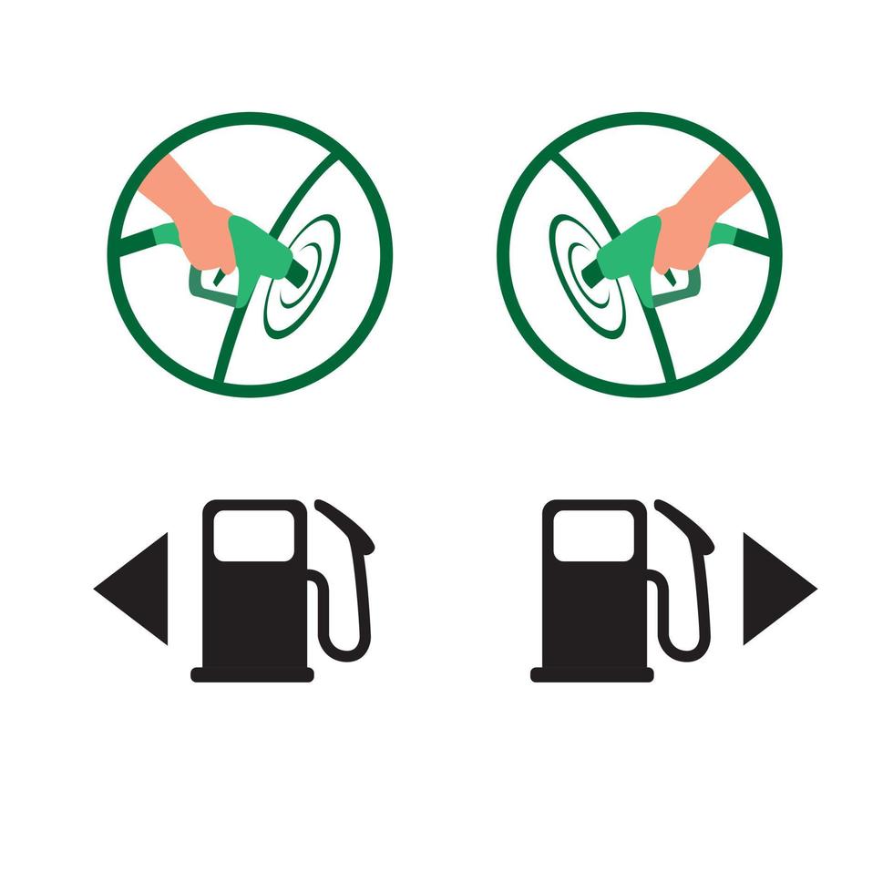 lato del tappo del gas dell'auto, simbolo dello strumento del foro del tappo della benzina, icona impostata nell'illustrazione piatta vettore modificabile isolato in sfondo bianco