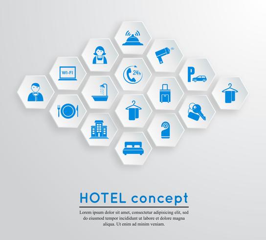 Emblema della sistemazione di viaggio dell&#39;hotel vettore