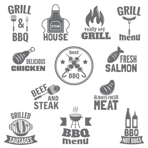 Etichetta griglia per barbecue vettore