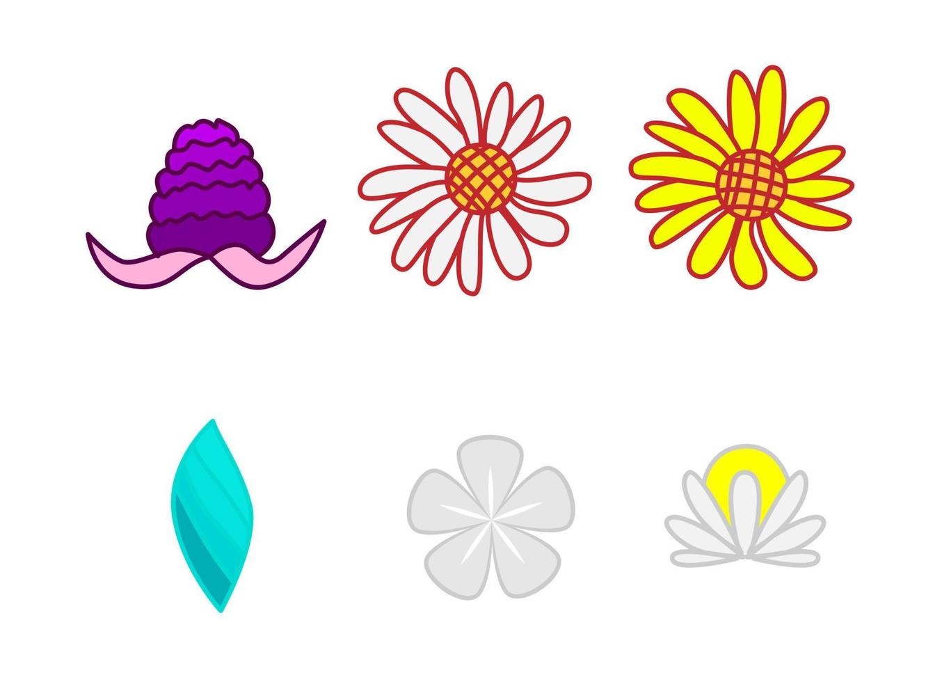 fiore logo foglia e albero illustrazione vettoriale