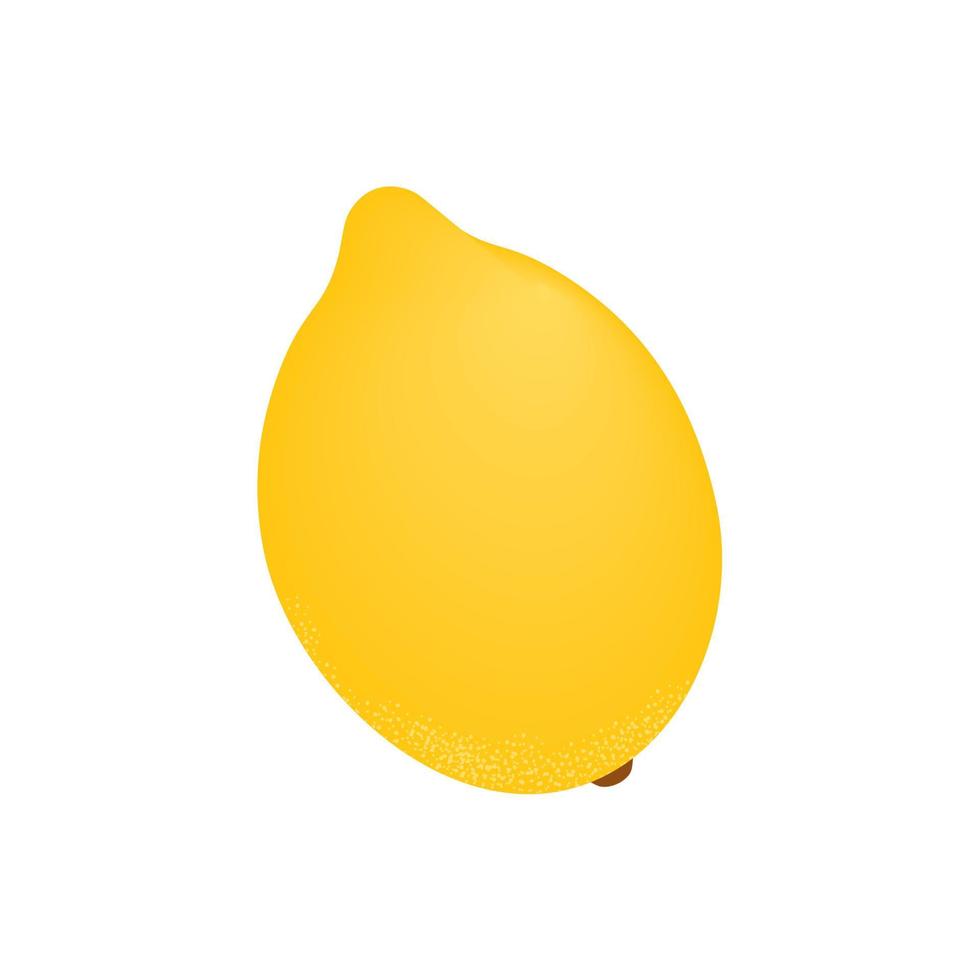 giallo limone succoso isolato su uno sfondo bianco. limoni, limonata e agrumi. frutta e verdura esotica. tè, bere il tè e cucinare. illustrazione vettoriale di un cartone animato realistico.