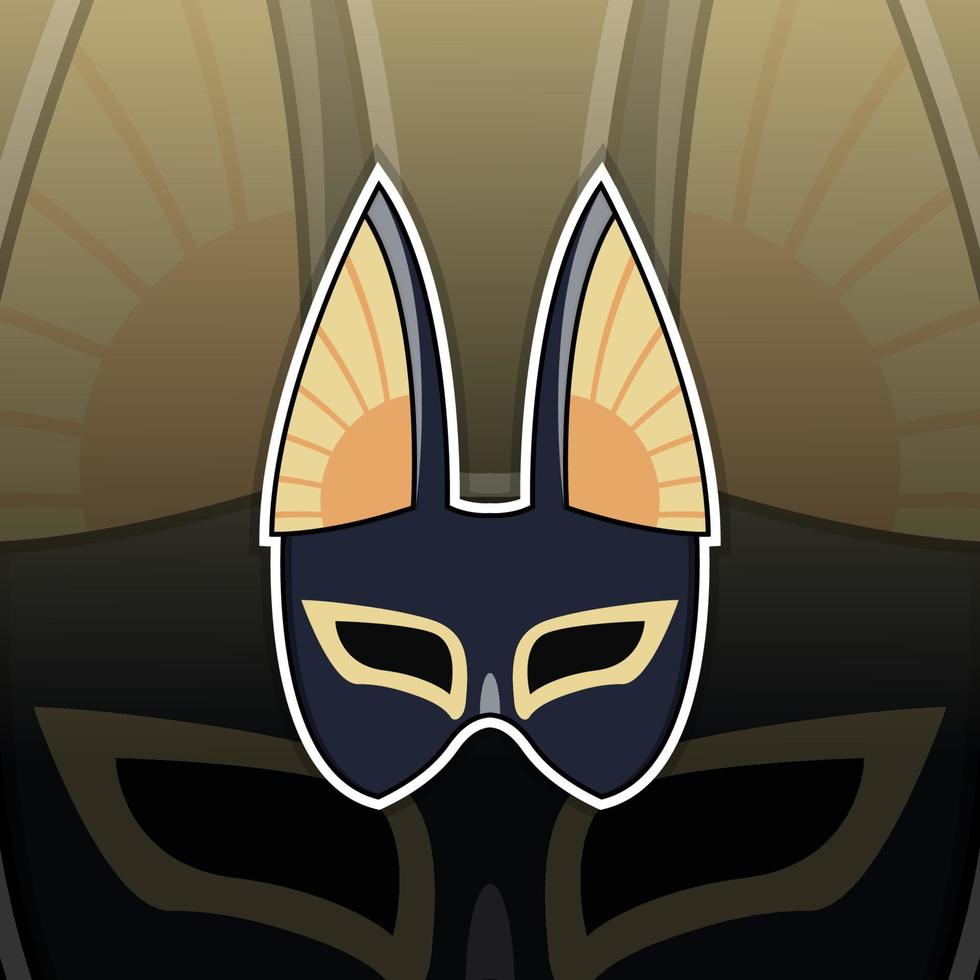 anubis maschera logo mascotte illustrazione vettore