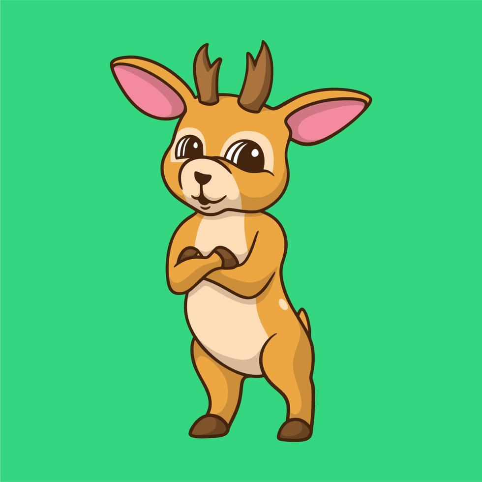 cartone animato animale design simpatico cervo simpatico logo mascotte vettore