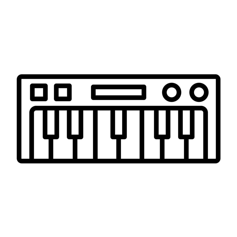 icona della linea della tastiera del pianoforte vettore