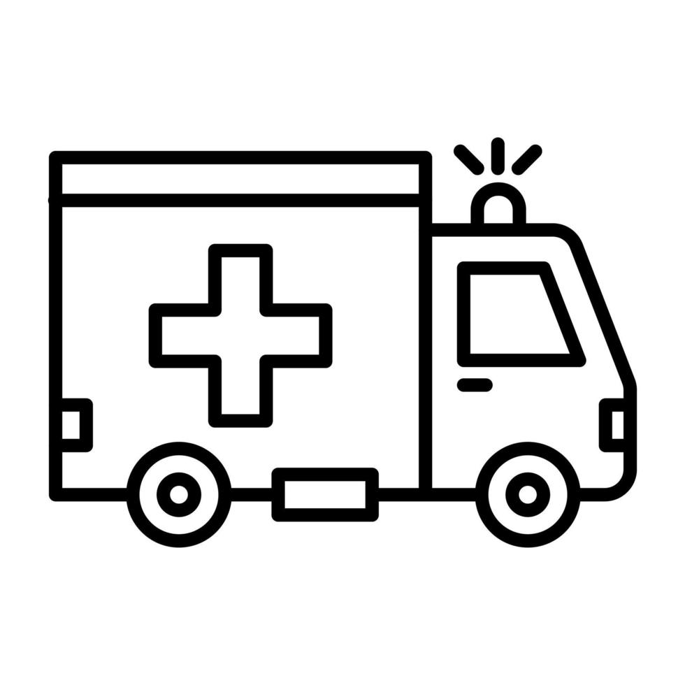 icona della linea dell'ambulanza vettore