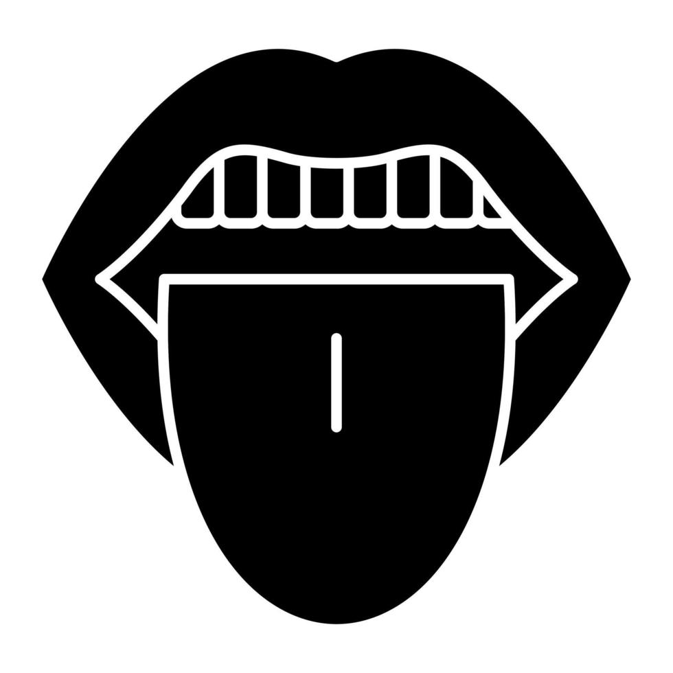 icona del glifo con la lingua vettore