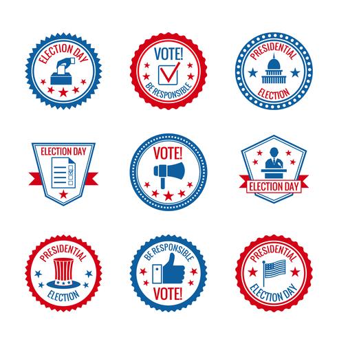 Set di etichette di elezioni vettore