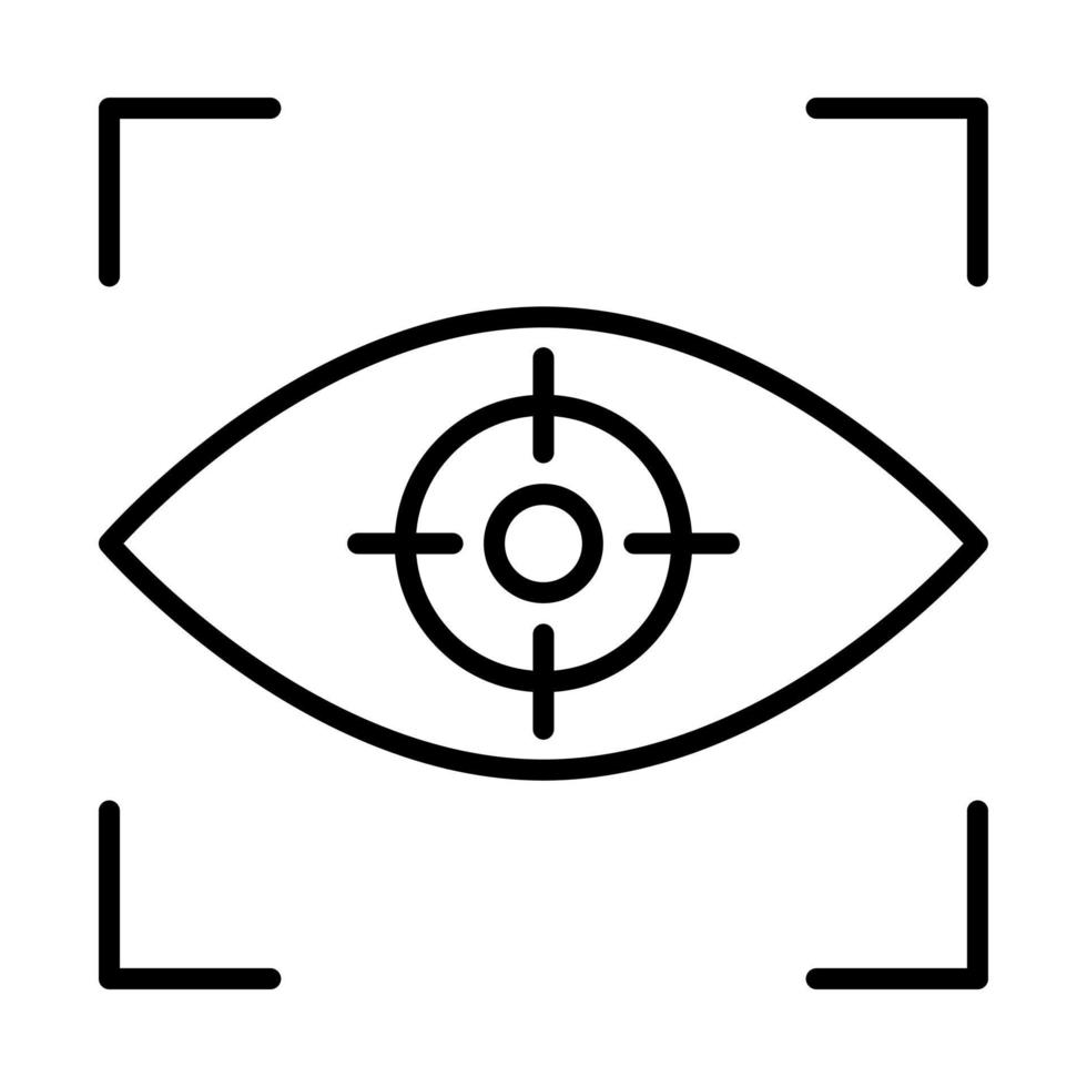 icona della linea di messa a fuoco dell'occhio vettore
