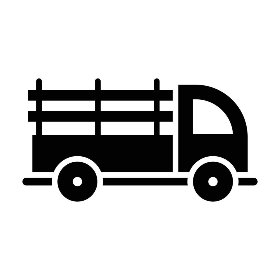 icona del glifo con camioncino vettore