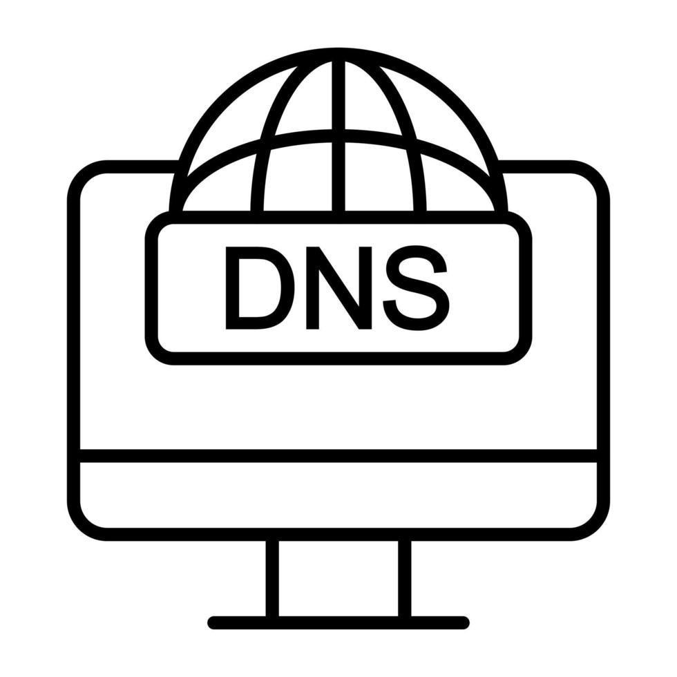 icona della linea dns vettore