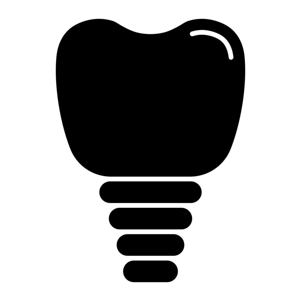 icona del glifo con impianto dentale vettore