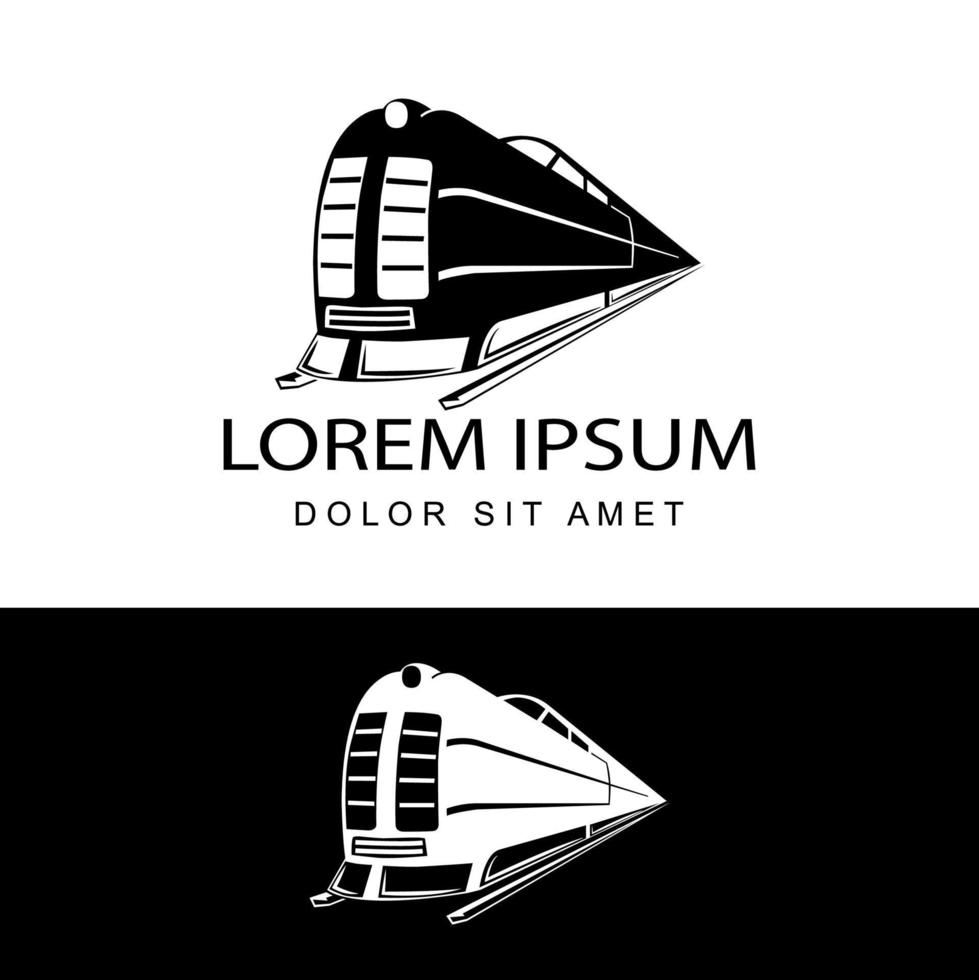 vettore di progettazione del modello di logo del treno per i viaggi di agenzia in background isolato