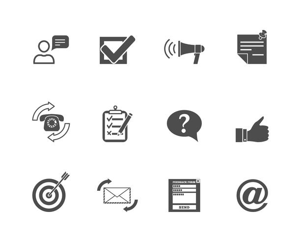 Set di icone web di feedback vettore