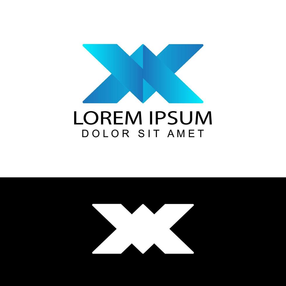 moderna lettera x iniziale logo design vettore in isolato sfondo bianco