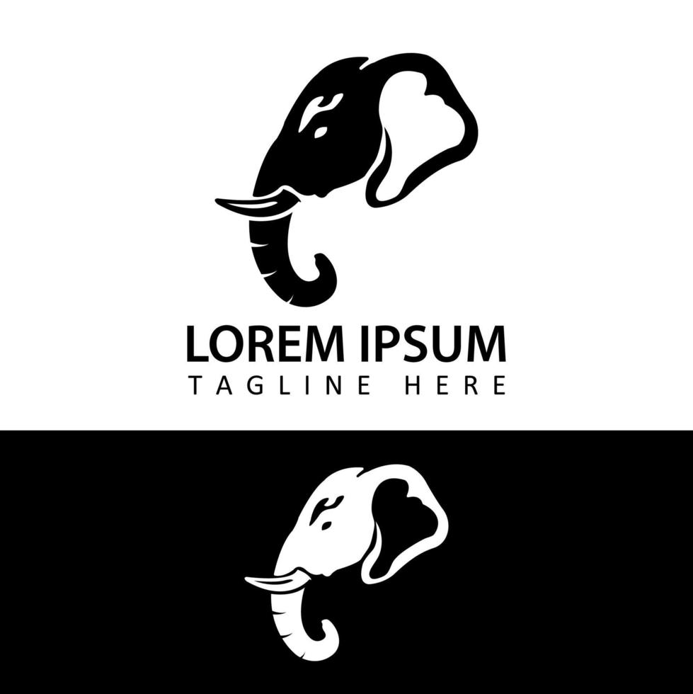 vettore di progettazione del modello di logo dell'elefante con fondo bianco isolato