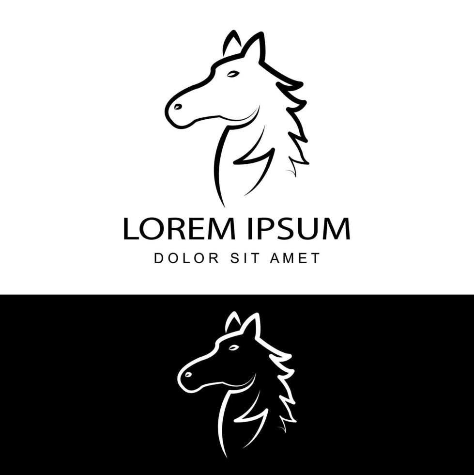vettore di progettazione del modello di logo del cavallo marrone in fondo isolato