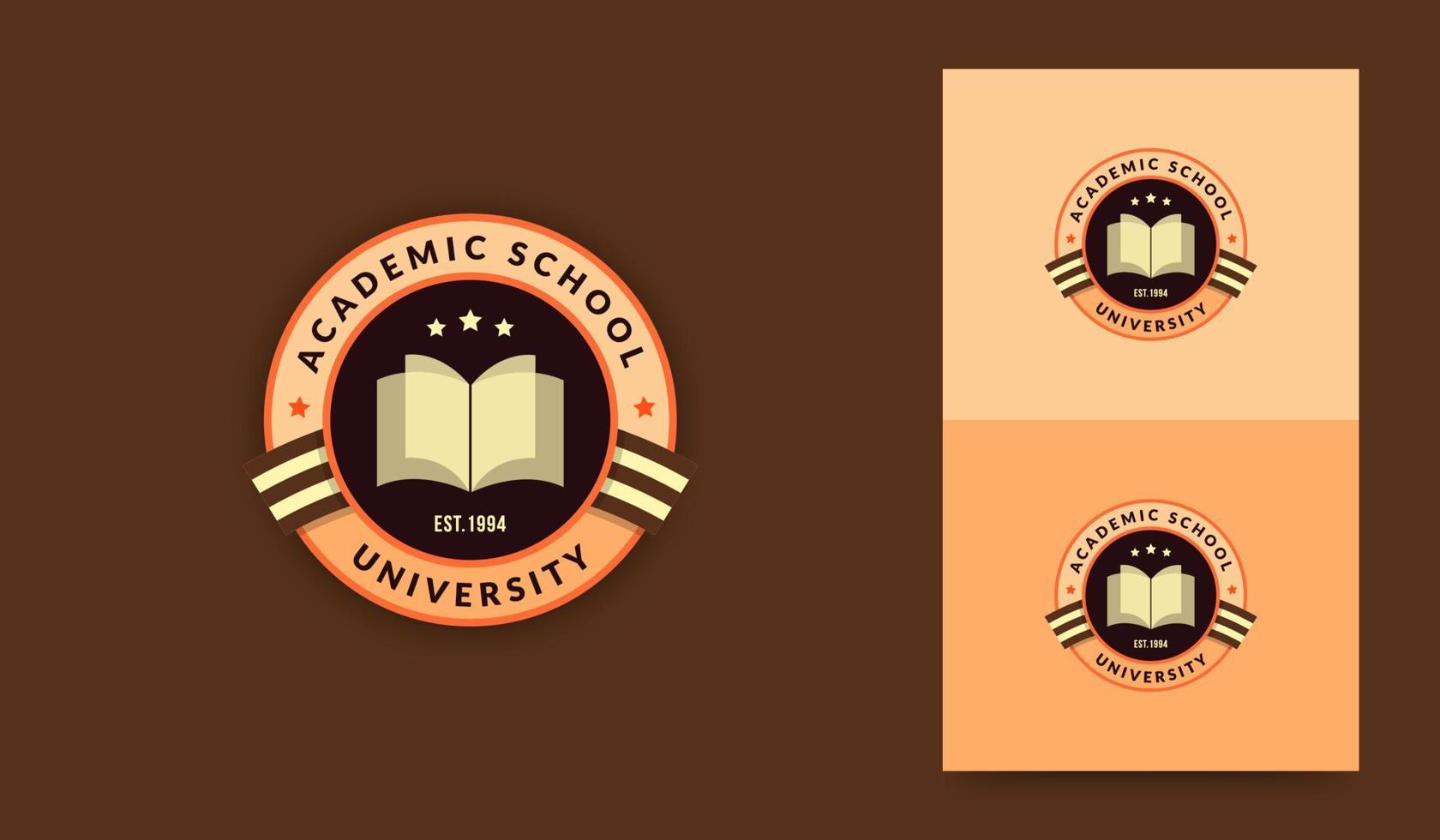 modello di logo della scuola di istruzione, distintivo del simbolo di identità dell'università e del college vettore
