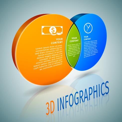 Infographics del diagramma 3d del cerchio vettore