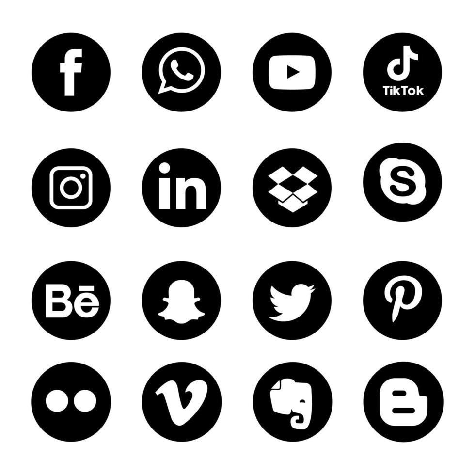 social media icone piatte tecnologia, rete. sfondo gruppo faccina sorridente vendita. condividi, mi piace, illustrazione vettoriale twitter, youtube, whatsapp, snapchat, facebook, instagram, tiktok, tok