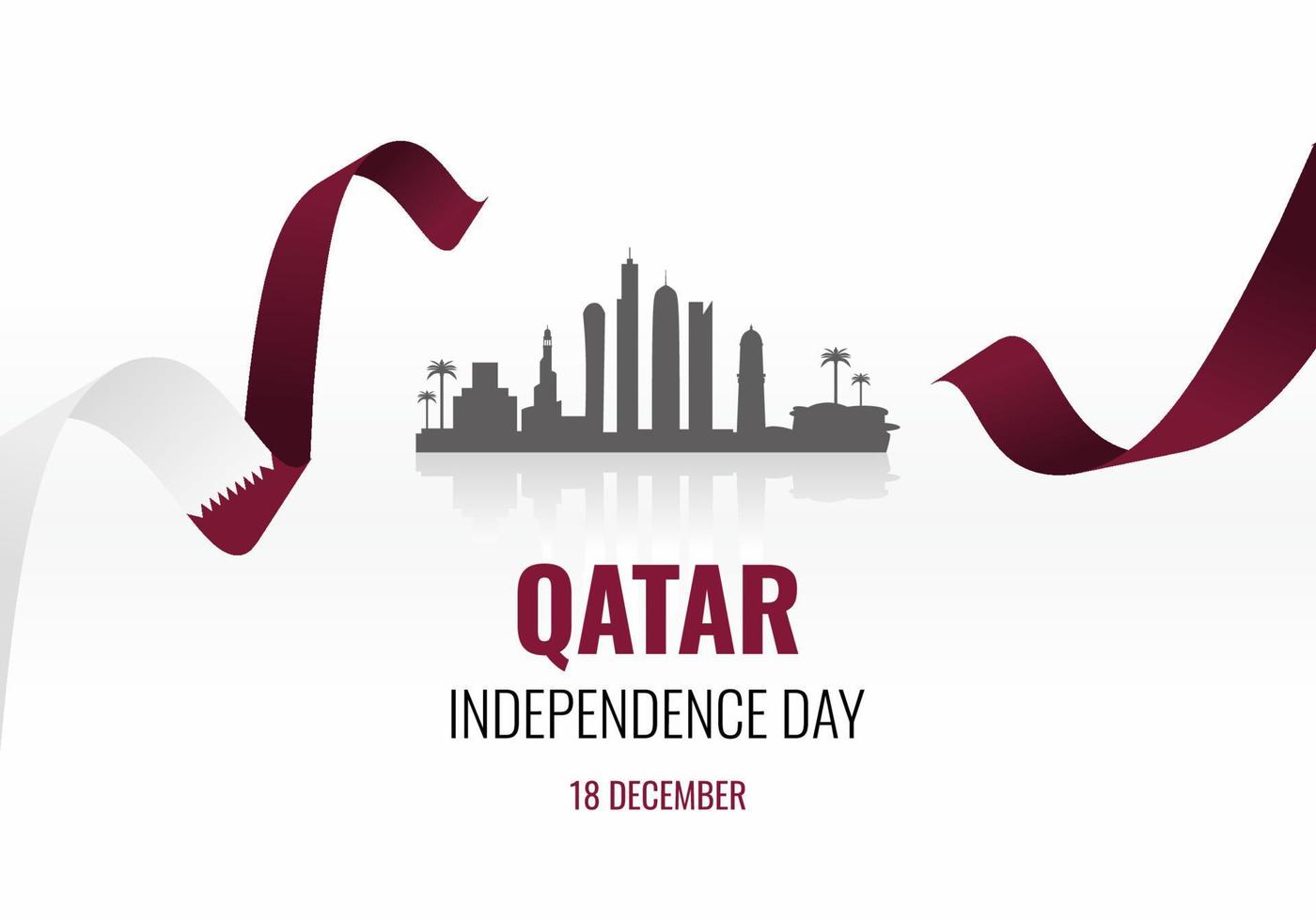 manifesto dell'insegna del fondo del giorno dell'indipendenza del qatar per la celebrazione il 18 novembre. vettore